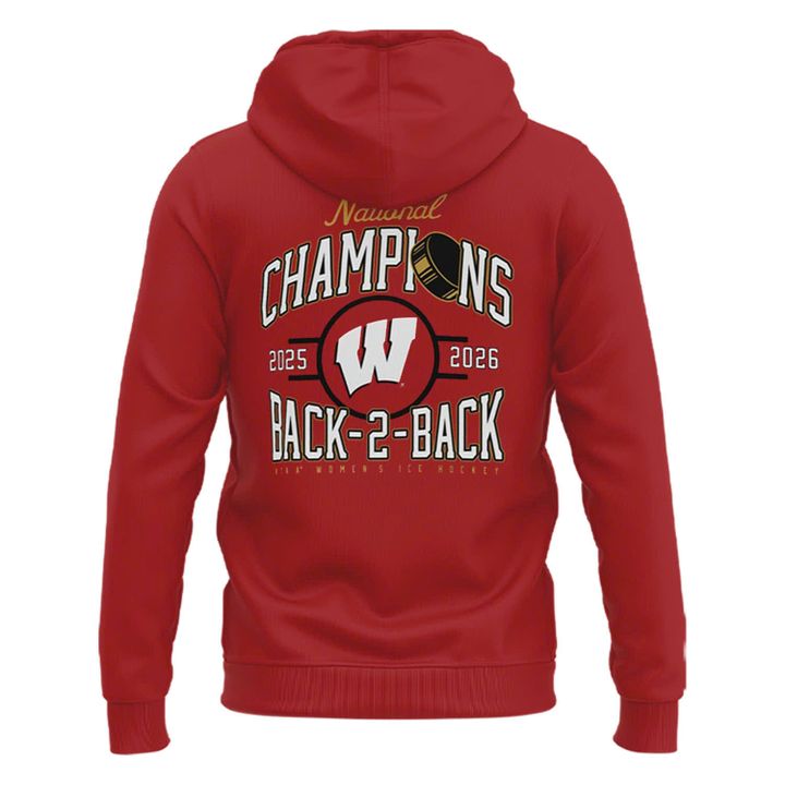 Special 2026 Women's Ice Hockey National Champions Back-To-Back Wisconsin Hockey Hoodie