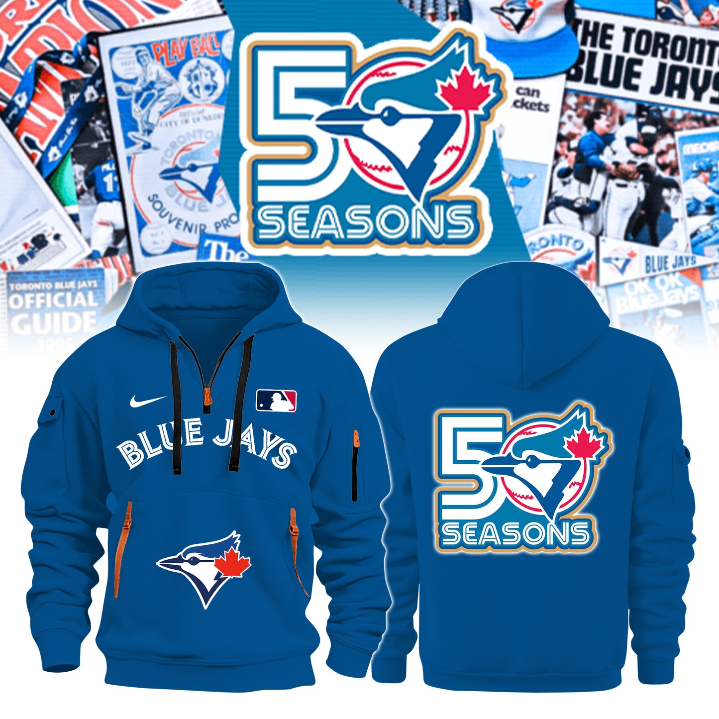 Toronto Blue Jays x 50th Anniversary Commemorative Hoodie Blue | Limited Edition