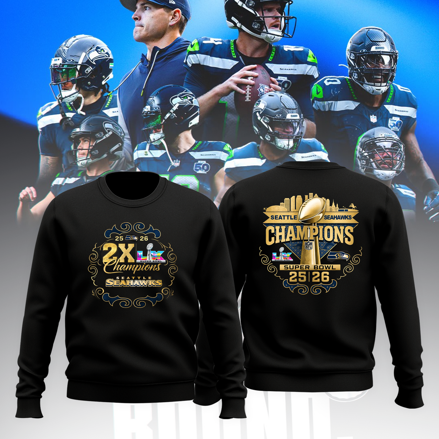 Emerald City Glory: Super Bowl LX Commemorative Shirt