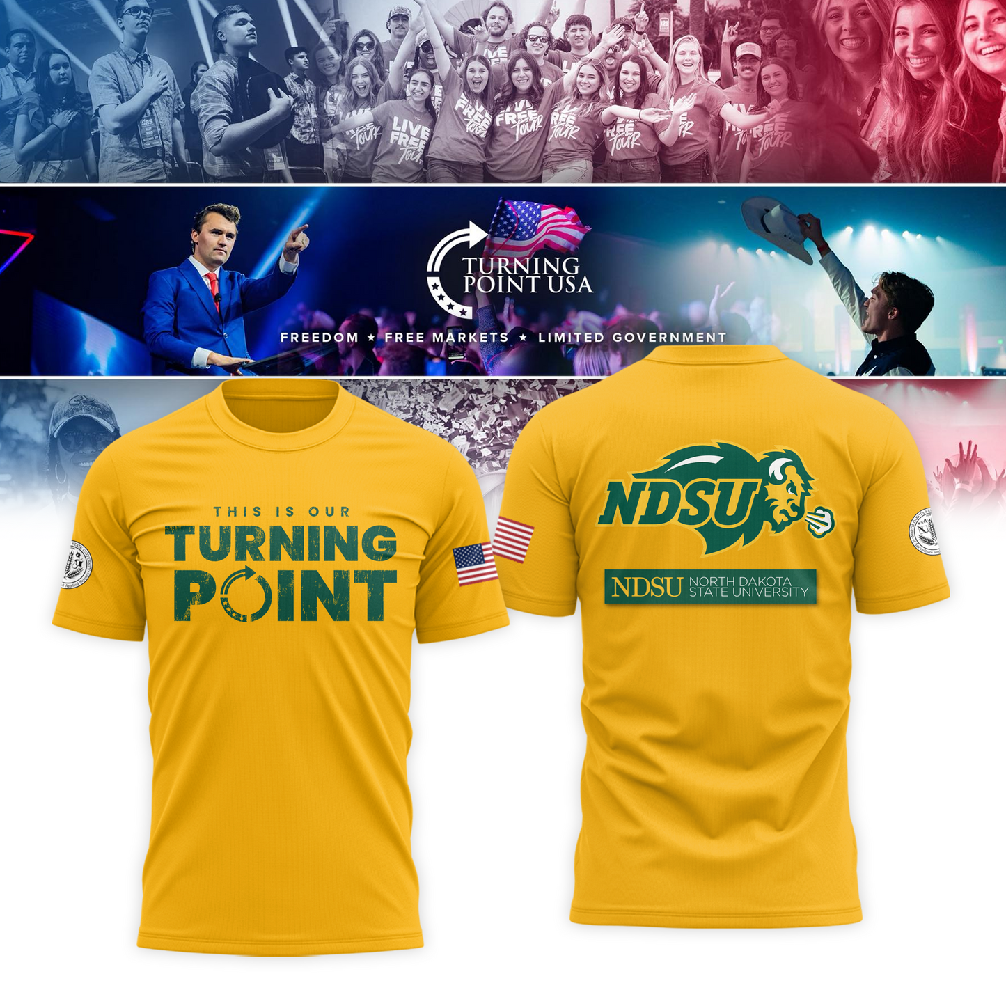 North Dakota State University Freedom Tshirt