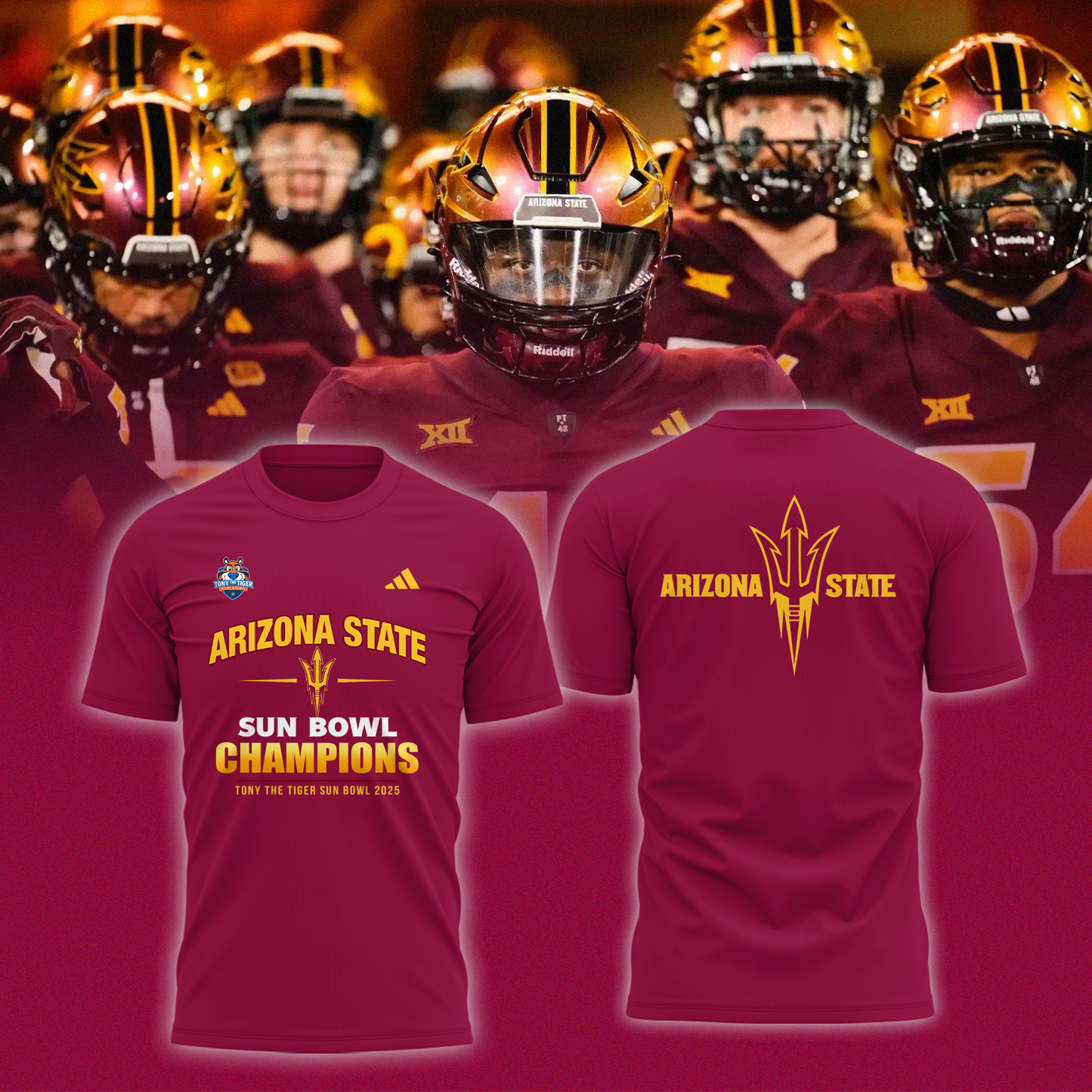 ARIZONA STATE 2025 TONY THE TIGER SUN BOWL Champions TShirt Limited Edition