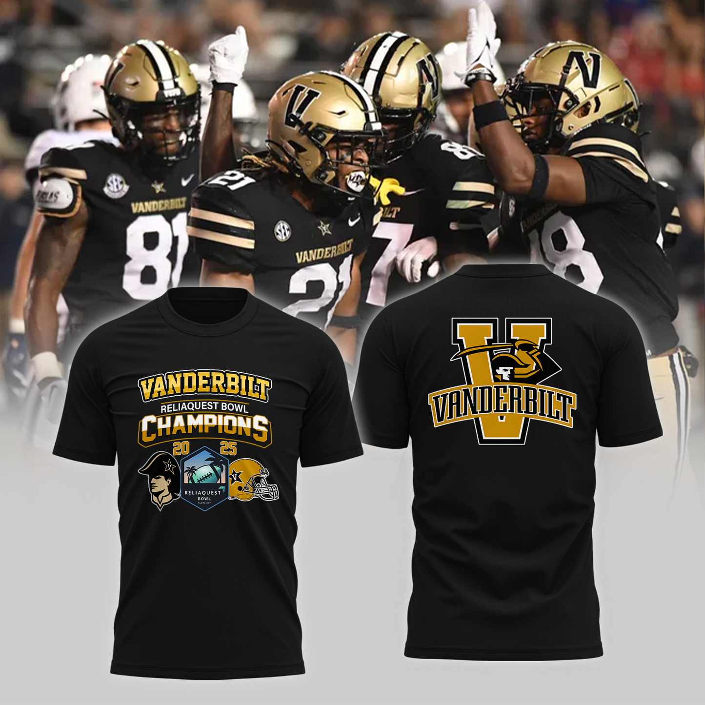 VANDERBILT 2025 RELIAQUEST BOWL Champions TShirt Limited Edition