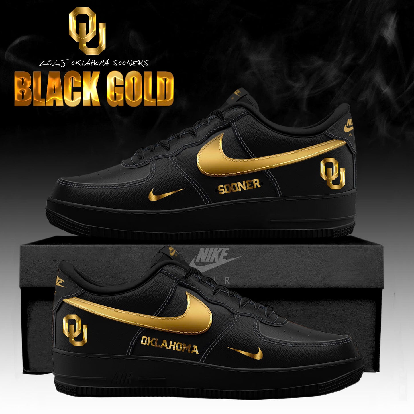 Oklahoma Sooners ‘Black Gold’ 2025 Special Edition AF1 Sneakers