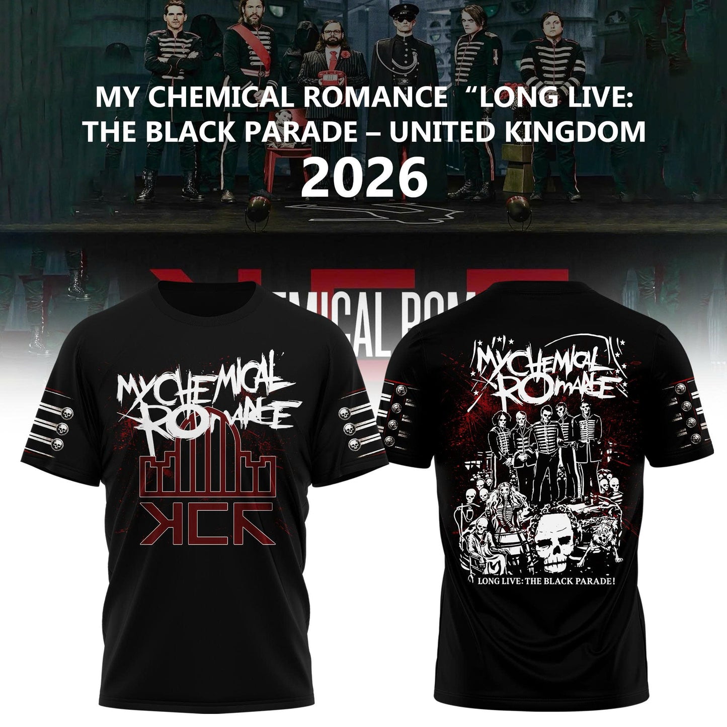 My Chemical Romance Long Live The Black Parade UK Tour 2026 Shirt