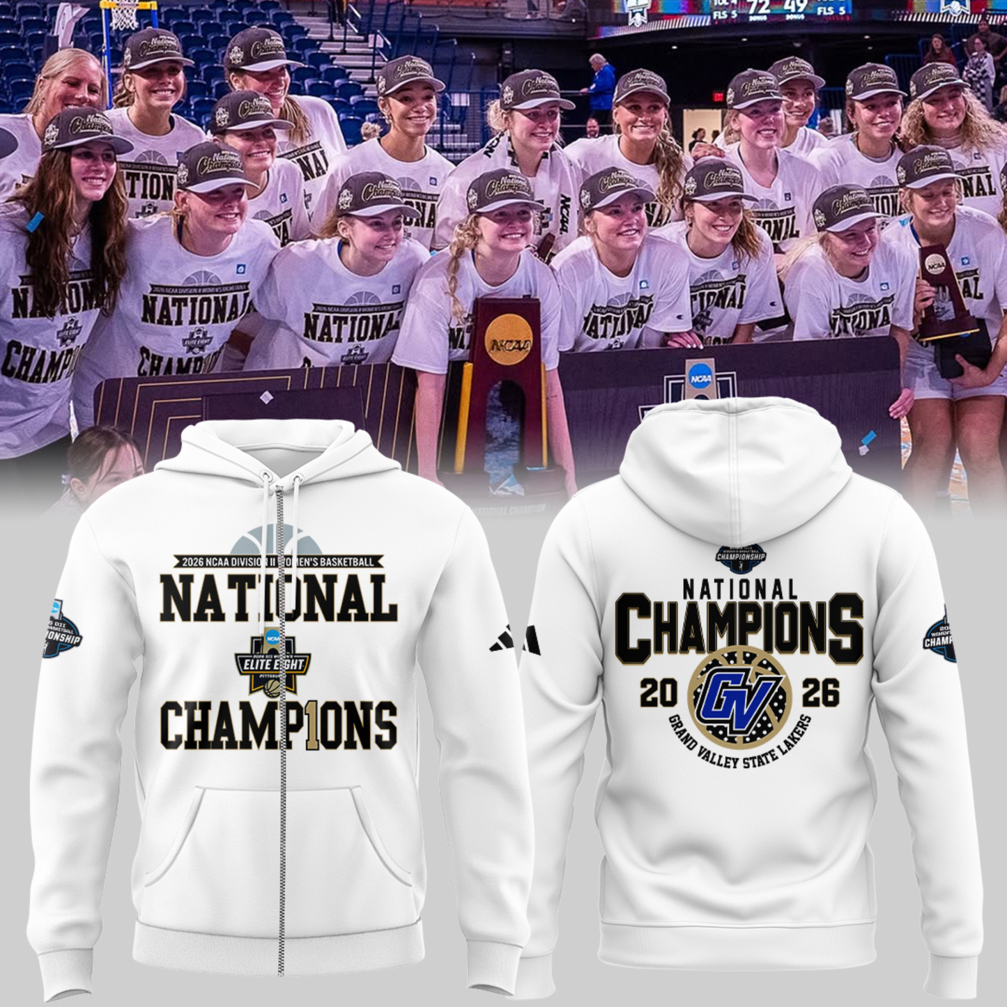 Limited Edition 2026 D2 Women’s Basketball National Champions 🏀🏆 ZipHoodie