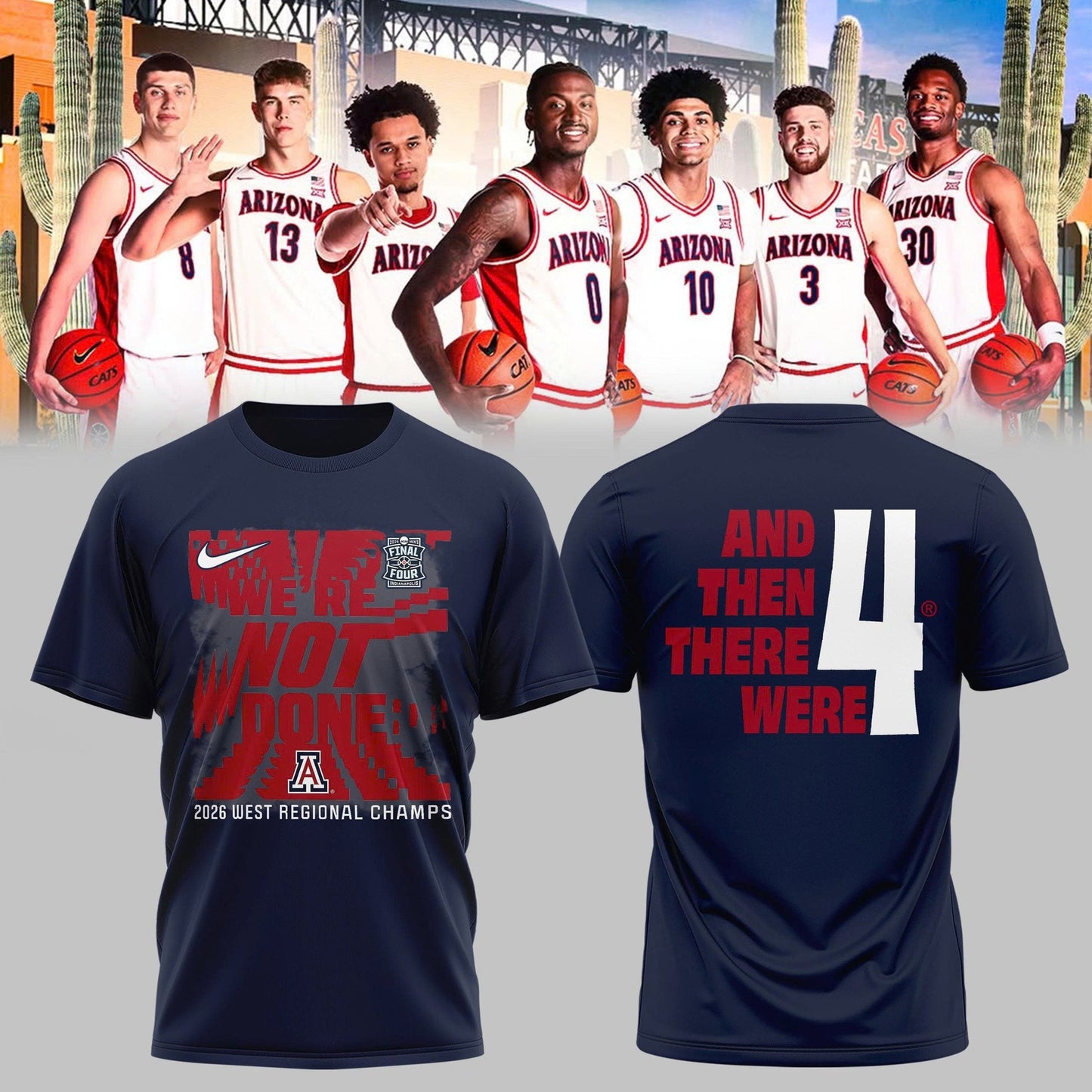 Arizona Wildcats West Region Champions 2026 T-Shirt – March Madness Basketball Tee