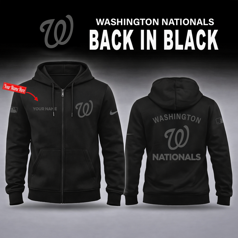 Washington Nationals 2026 Back In Black Limited Edition ZIP Hoodie