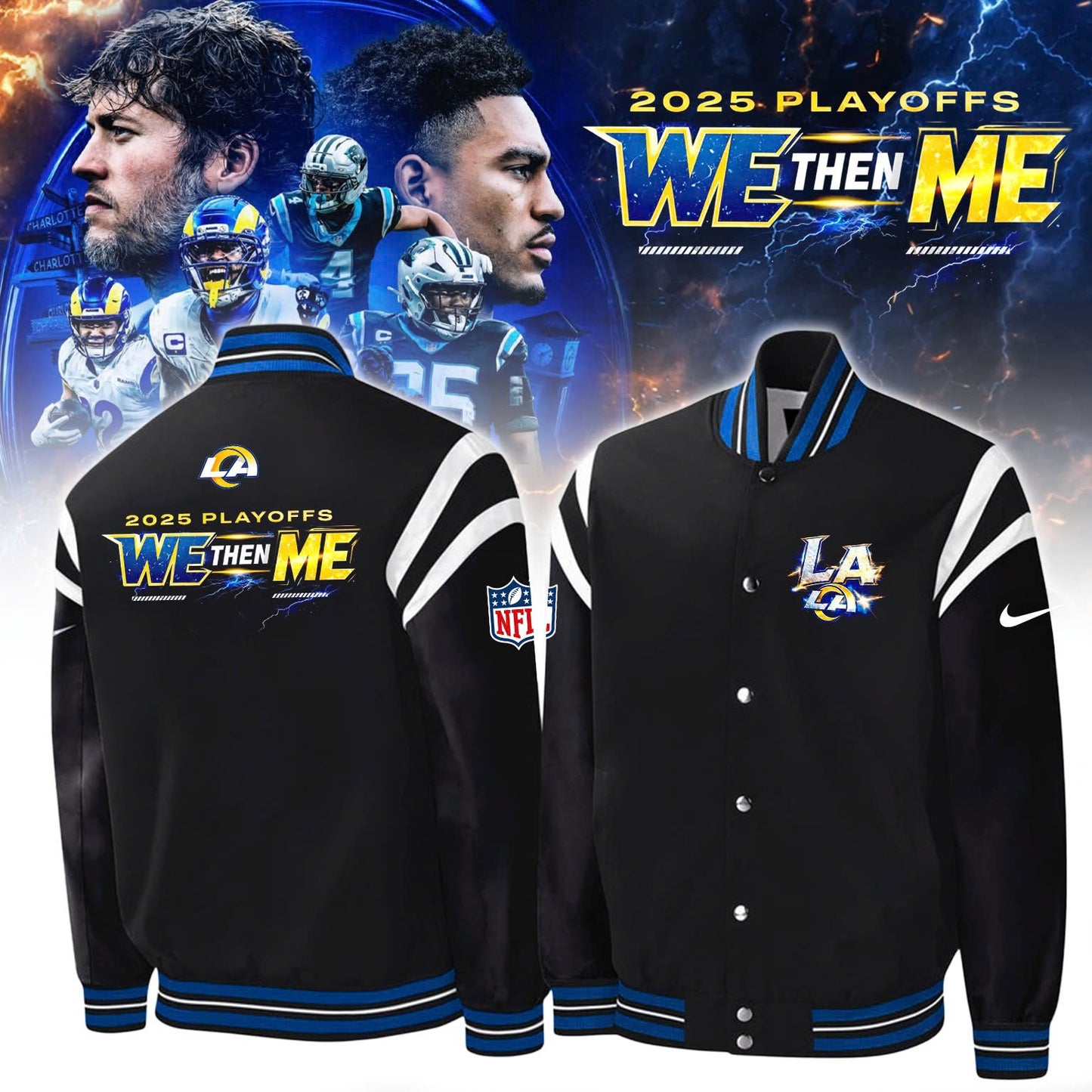 LA Rams 2025 NFL Playoffs We Then Me Special Edition Bomber Jacket