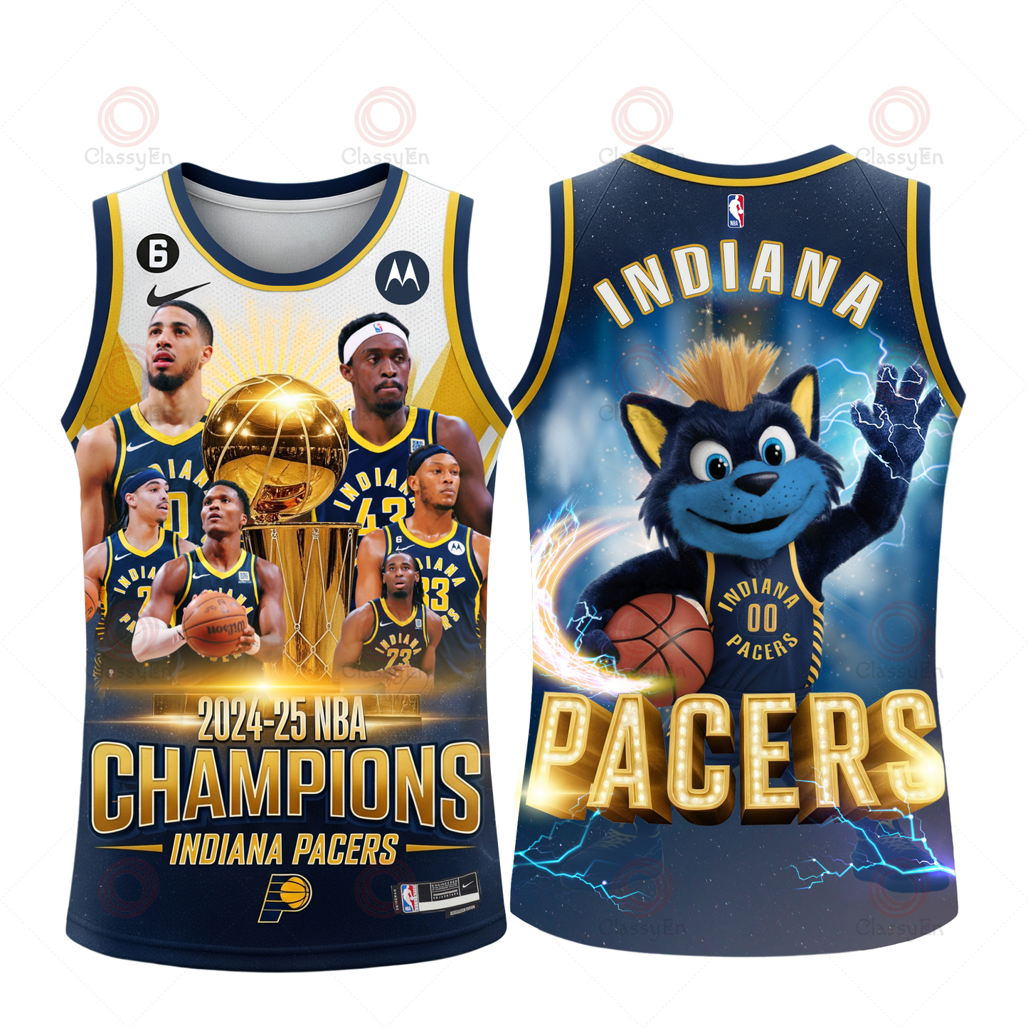 Indiana Pacers Basketball Champions Finals 2025 3D Basketball Jersey