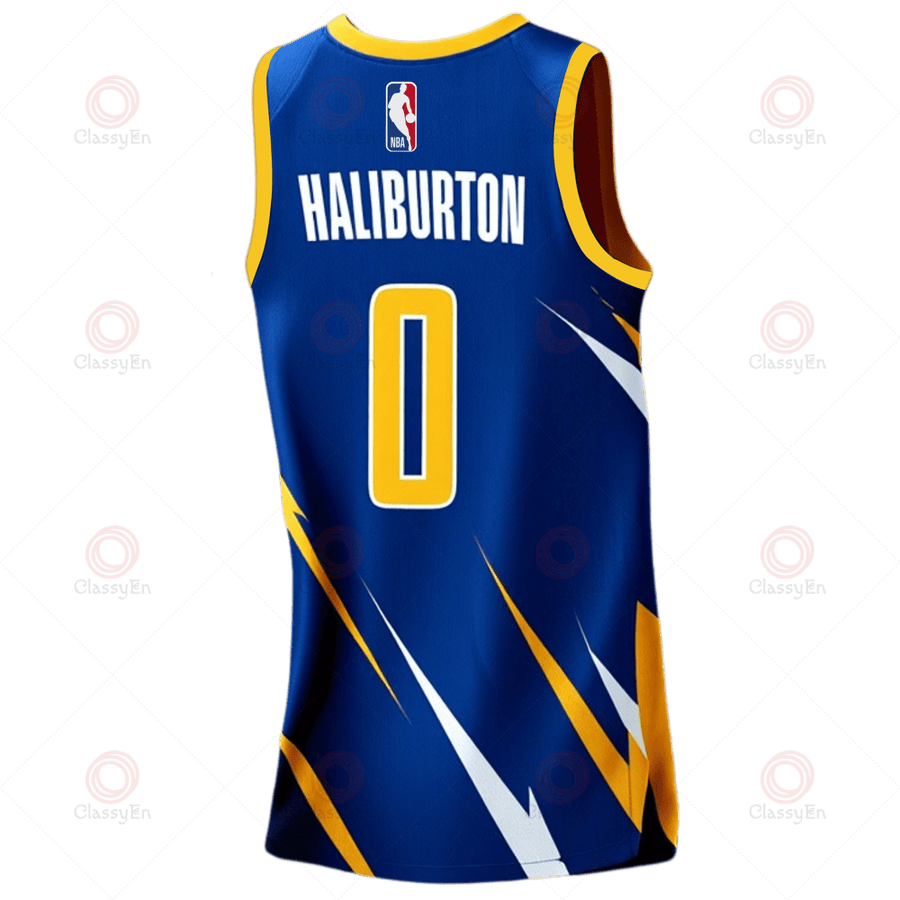 Indiana Pacers Tyrese Haliburton #0 Indiana Basketball 3D Basketball Jersey