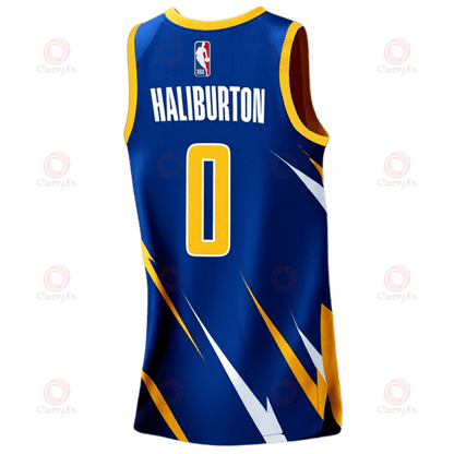 Indiana Pacers Tyrese Haliburton #0 Indiana Basketball 3D Basketball Jersey