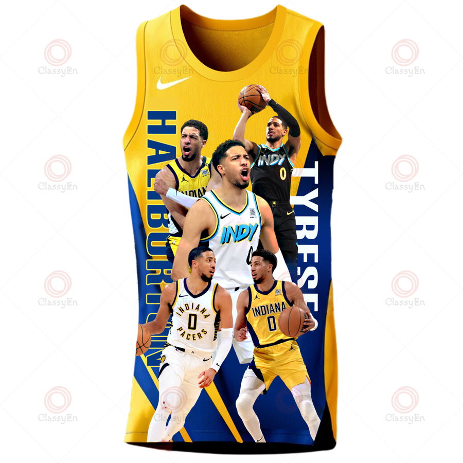 Indiana Pacers Tyrese Haliburton #0 Indiana Basketball 3D Basketball Jersey