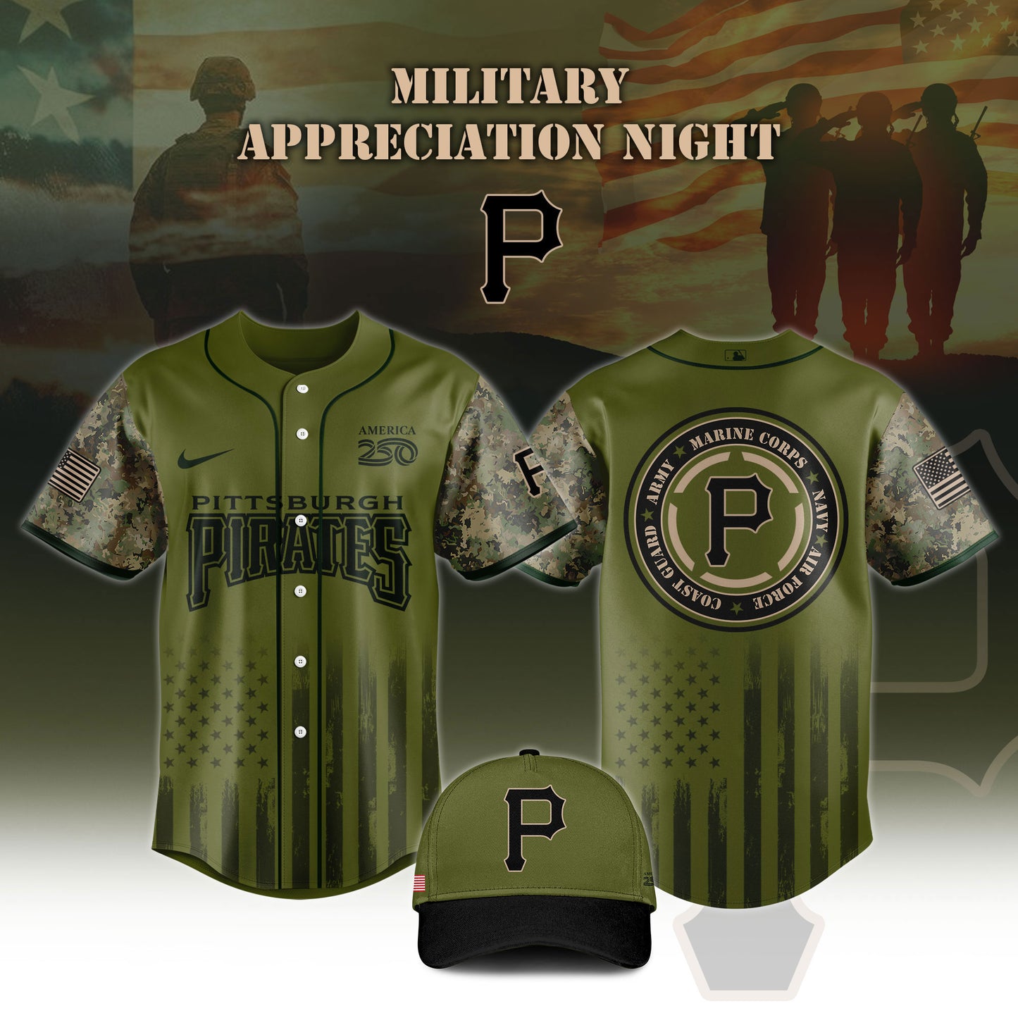 .Baseball x Military Appreciation 250 America Jersey Limited Edition 2026 V1