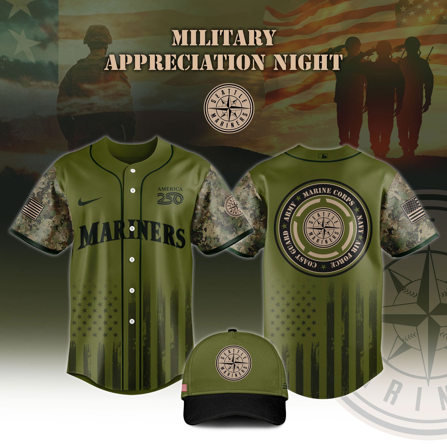 .Baseball x Military Appreciation 250 America Jersey Limited Edition 2026 V1