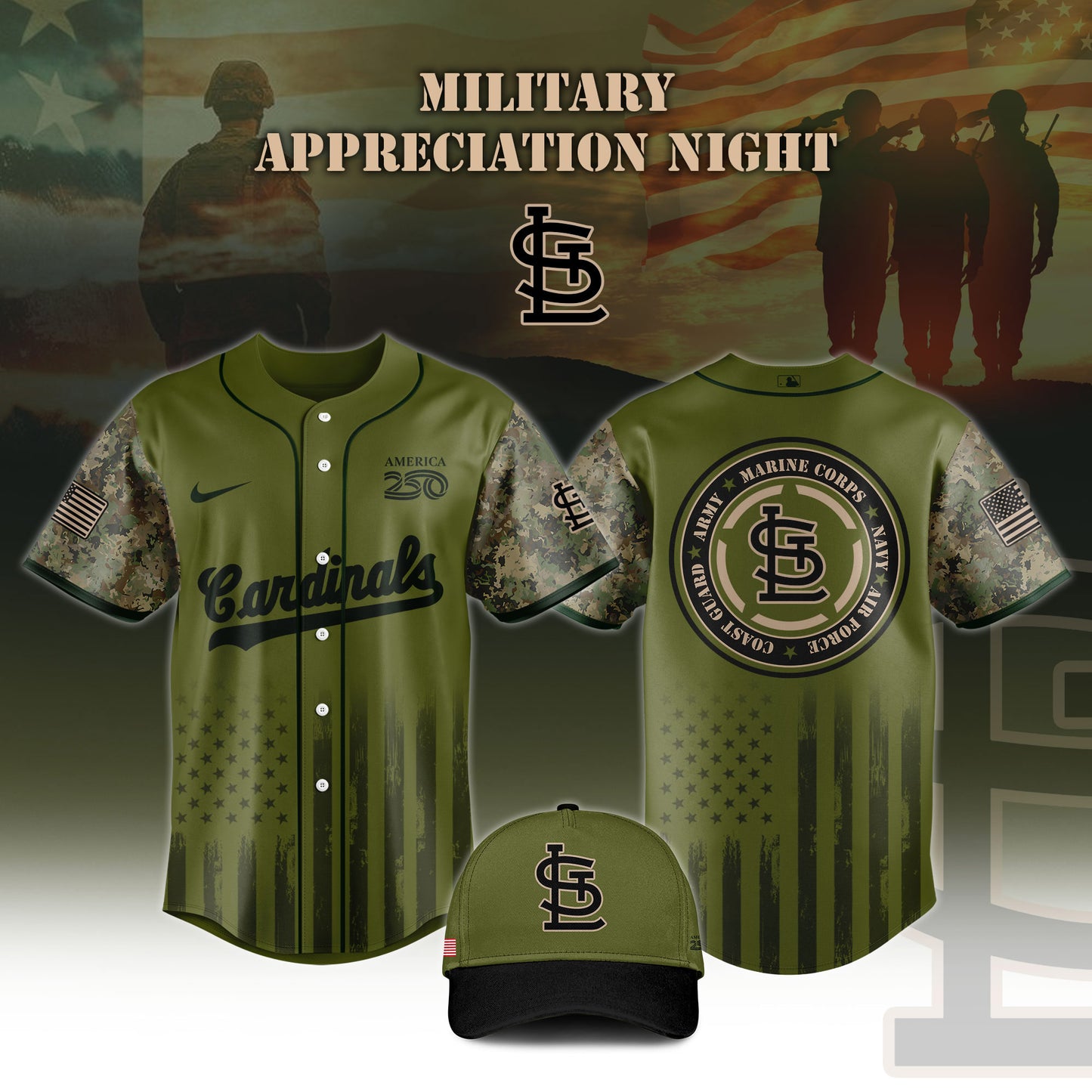 .Baseball x Military Appreciation 250 America Jersey Limited Edition 2026 V1