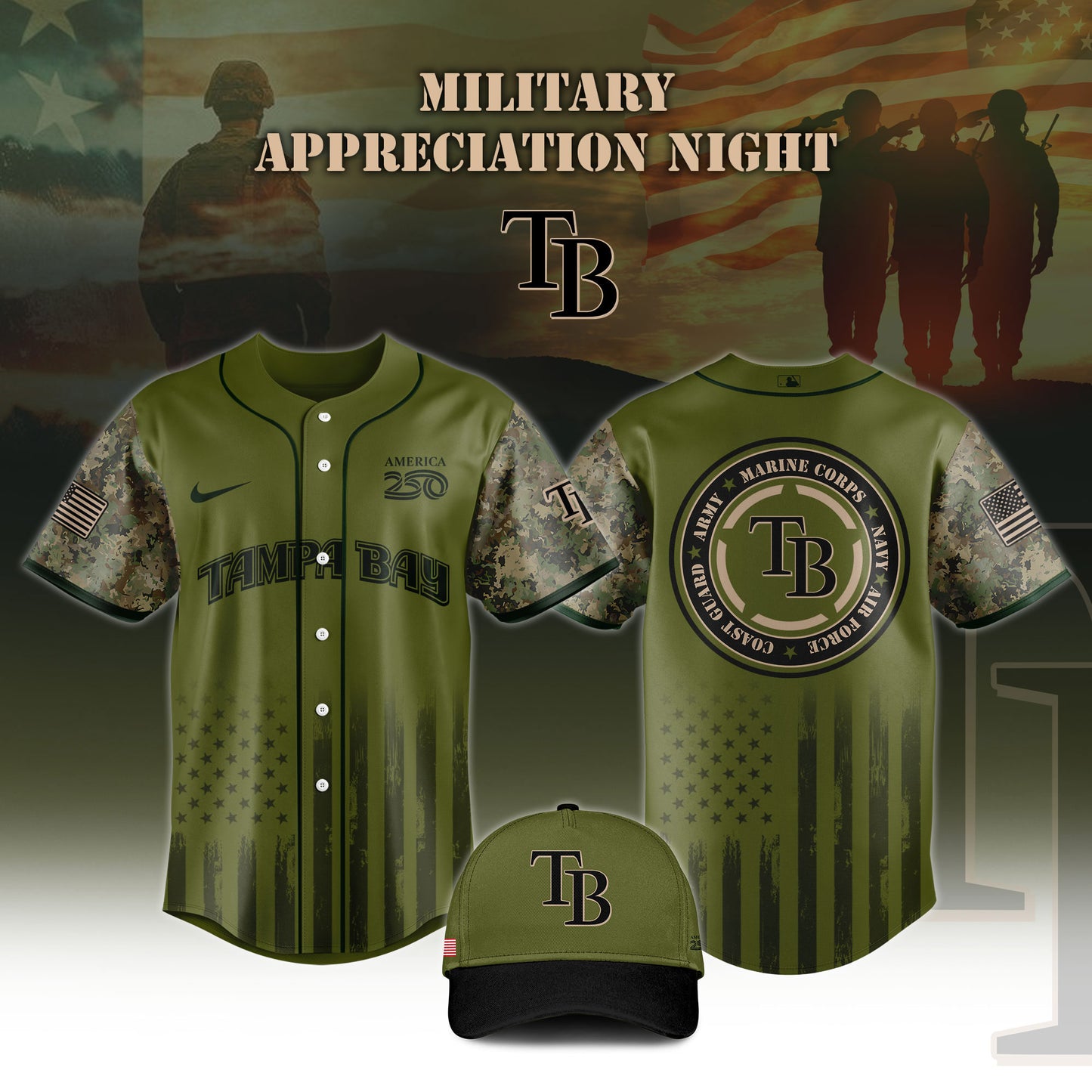 .Baseball x Military Appreciation 250 America Jersey Limited Edition 2026 V1