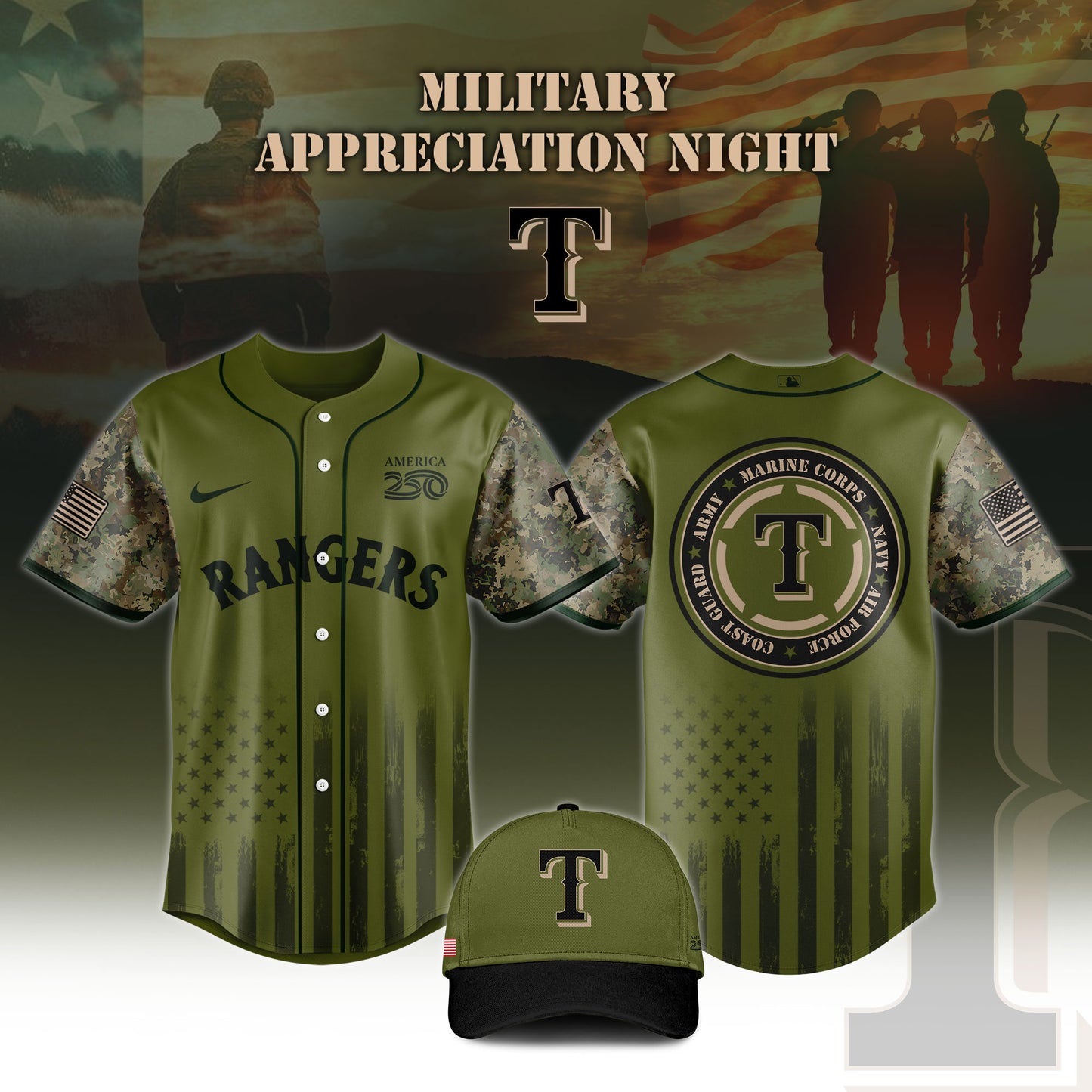 .Baseball x Military Appreciation 250 America Jersey Limited Edition 2026 V1