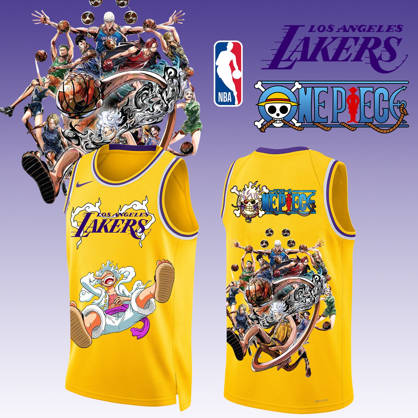 _,ONE PIECE × NBA Los Angeles Lakers 2025 Jersey 2