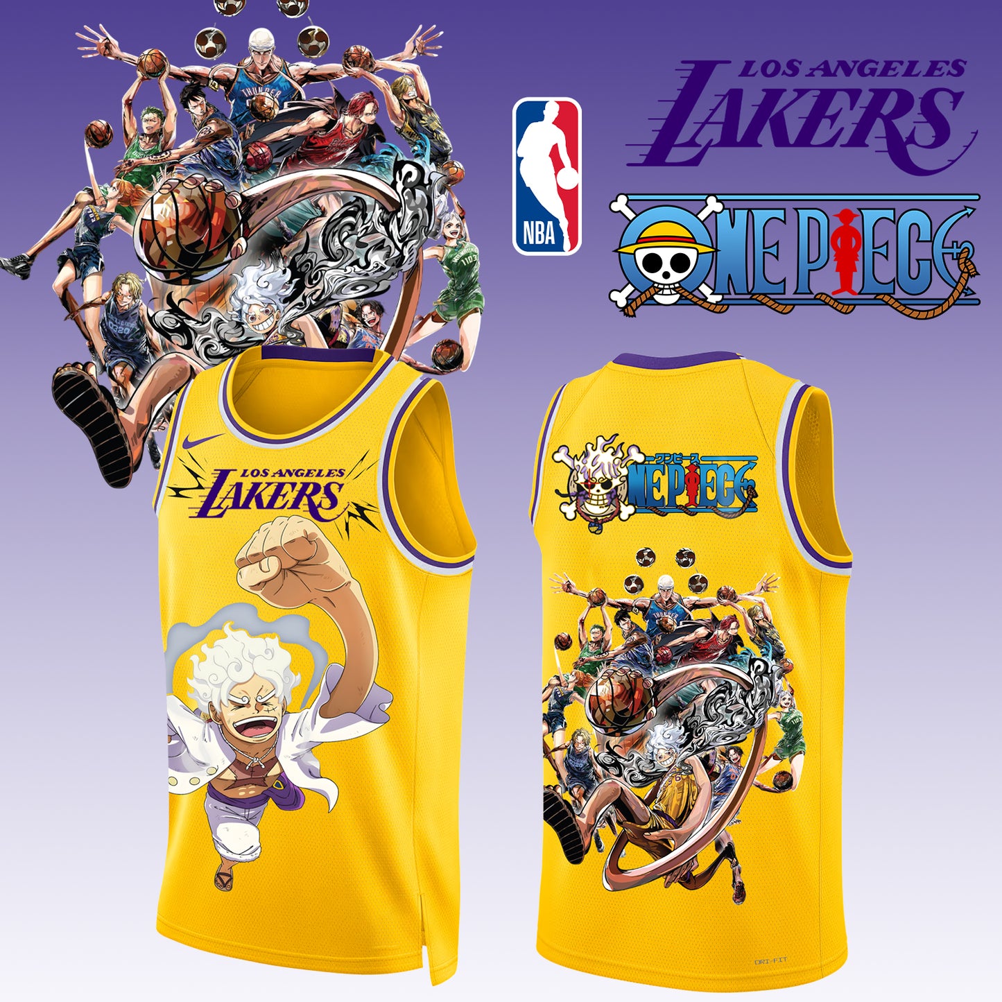 _ONE PIECE × NBA Los Angeles Lakers 2025 Jersey 1