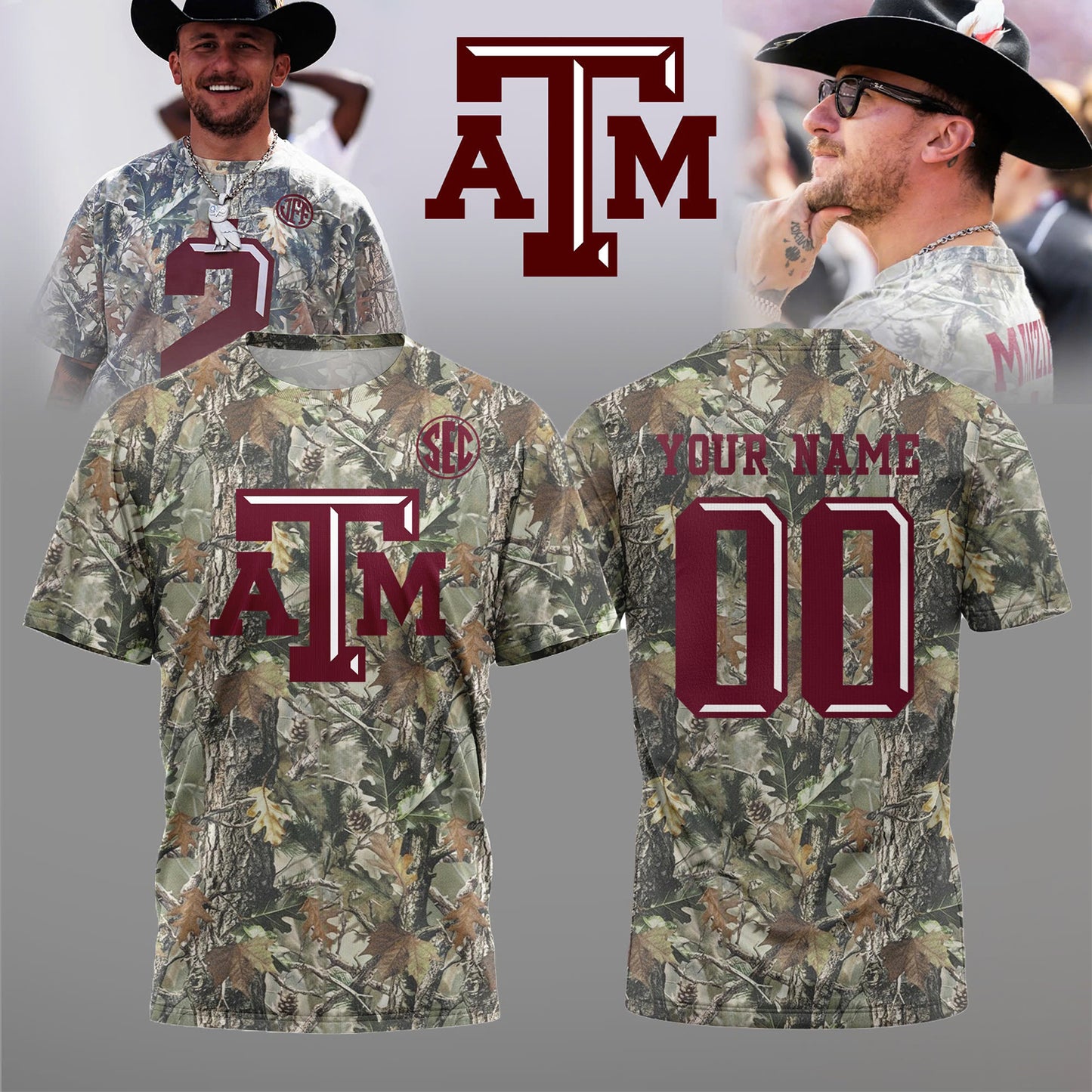 _Johnny Manziel Texas A&M Aggies Customized T-shirt