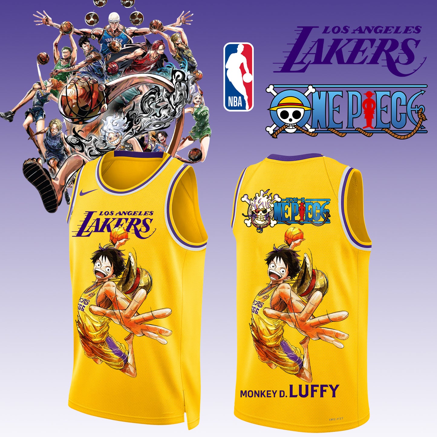 _,,ONE PIECE × NBA Los Angeles Lakers 2025 Jersey 3