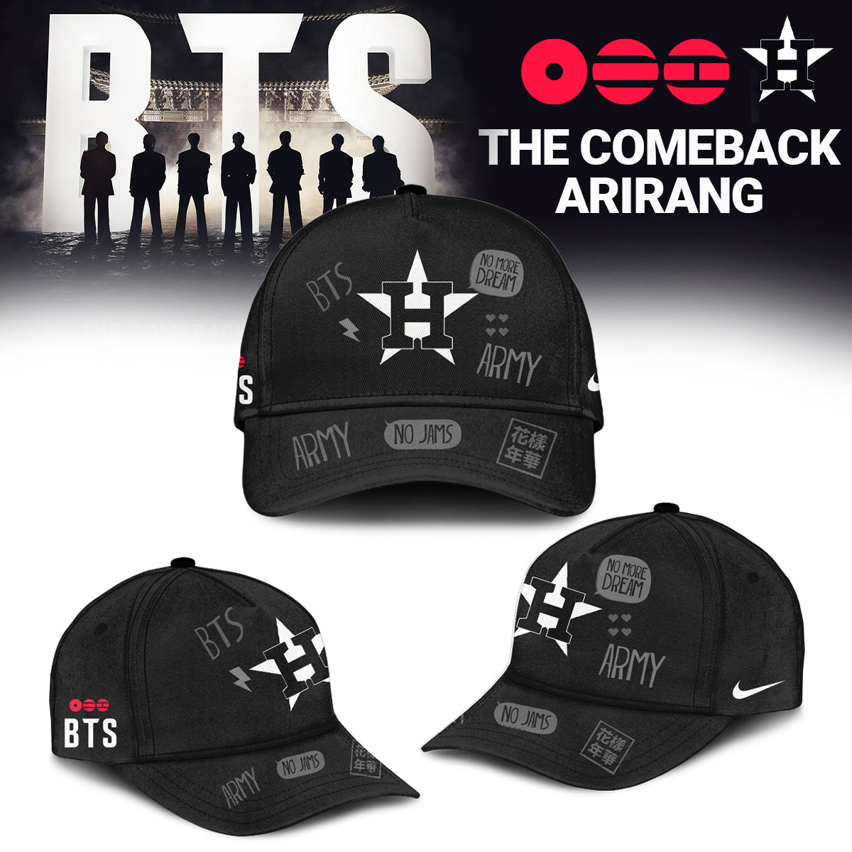 Baseball 🇺🇸 X BTS ”COMEBACK & WORLD TOUR 2026” Limited Edition – Jersey 5 (Custom Name&Custom Number)