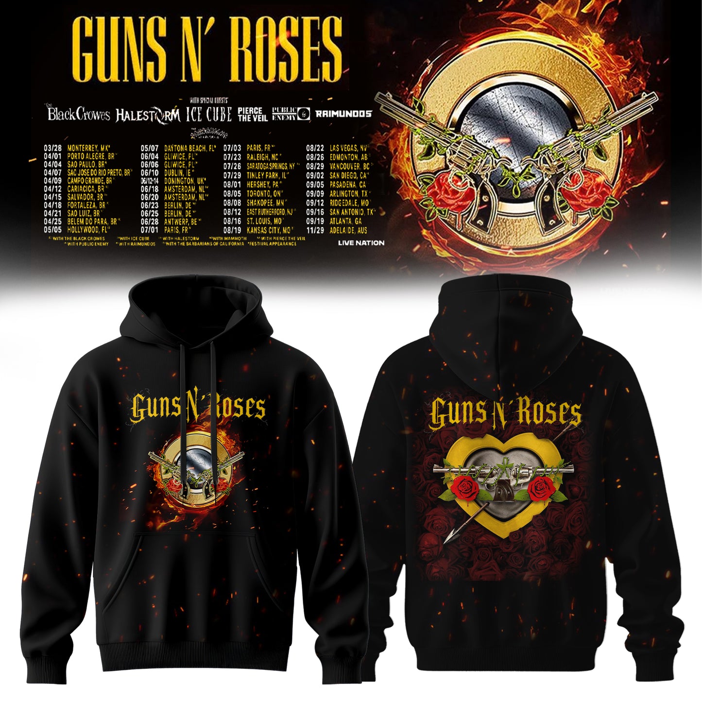 Guns N’ Roses 2026 TOUR HOODIE IS HERE – LIMITED EDITION 🔥