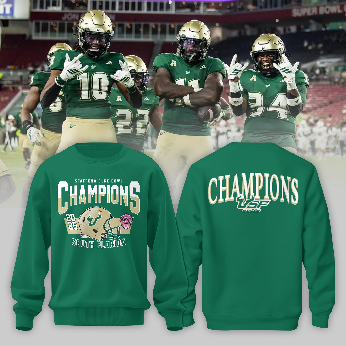 SOUTH FLORIDA 2025 STAFFDNA CURE BOWL Champions Sweater