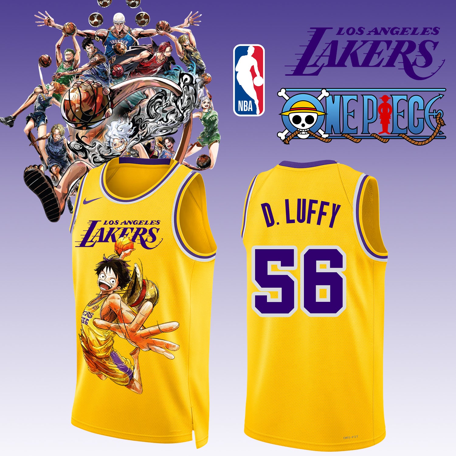 _,,ONE PIECE × NBA Los Angeles Lakers 2025 Jersey 3