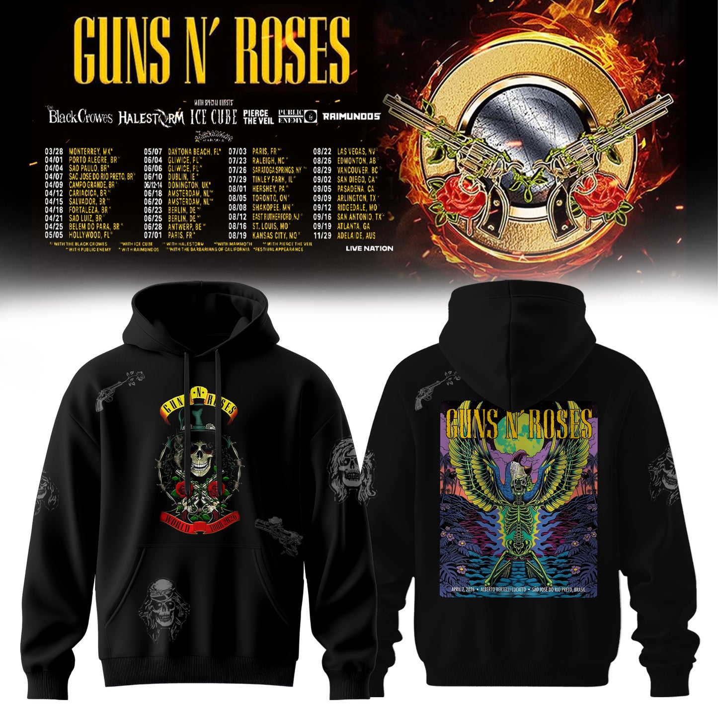 Guns N’ Roses 2026 TOUR HOODIE IS HERE – LIMITED EDITION 🔥