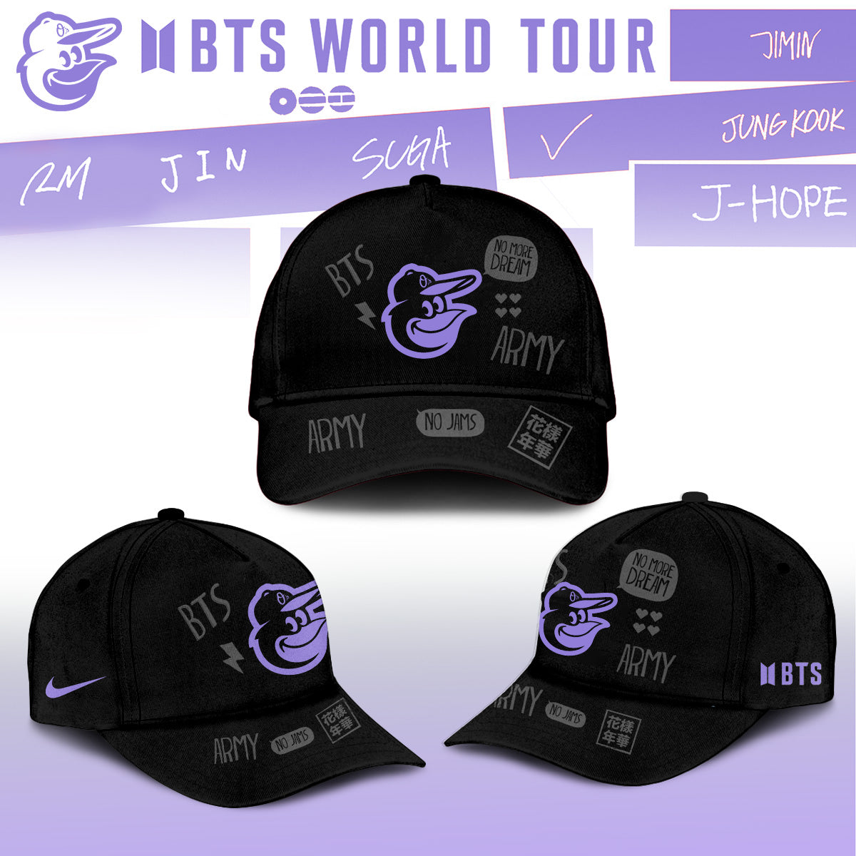 Baseball 🇺🇸 X  BTS ”COMEBACK & WORLD TOUR 2026” Limited Edition – Jersey 1 (Custom Name&Custom Number)