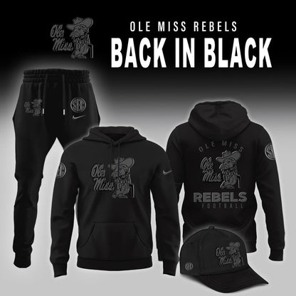 Ole Miss Football Back In Black Limited Edition Combo Hoodie