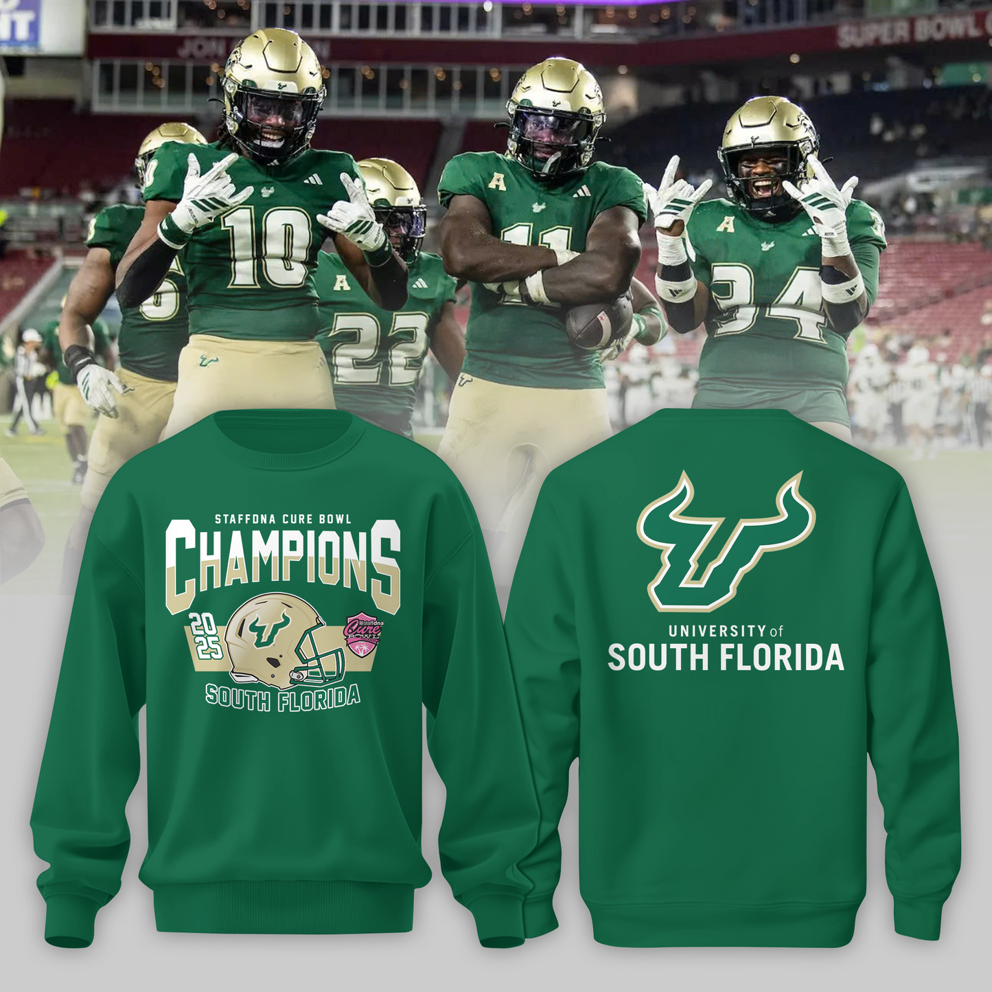SOUTH FLORIDA 2025 STAFFDNA CURE BOWL Champions Sweater