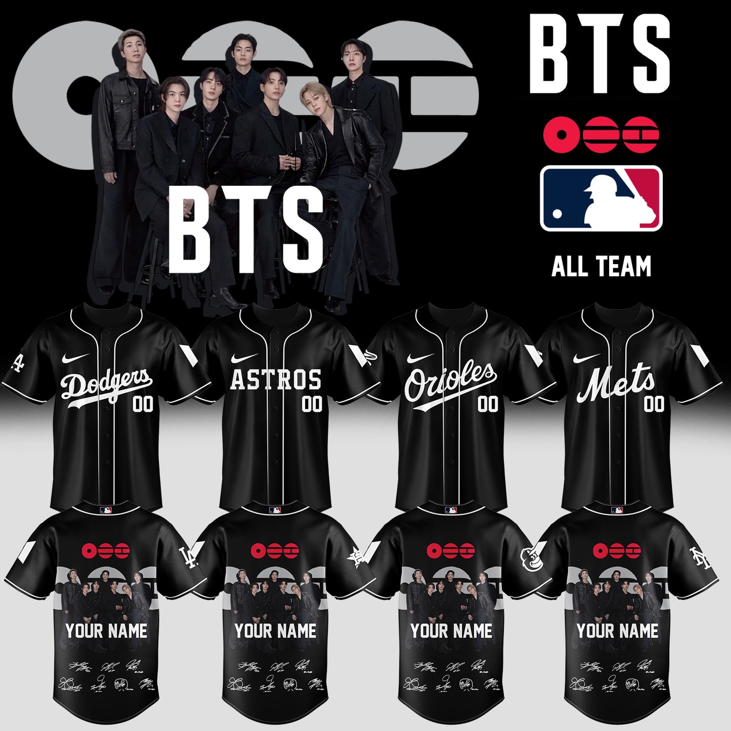 Baseball 🇺🇸 X  BTS ”COMEBACK & WORLD TOUR 2026” Limited Edition – Jersey 4 (Custom Name&Custom Number)
