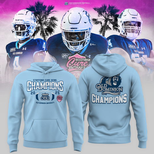 Old Dominion University 2025 STAFFDNA CURE BOWL Champions Hoodie