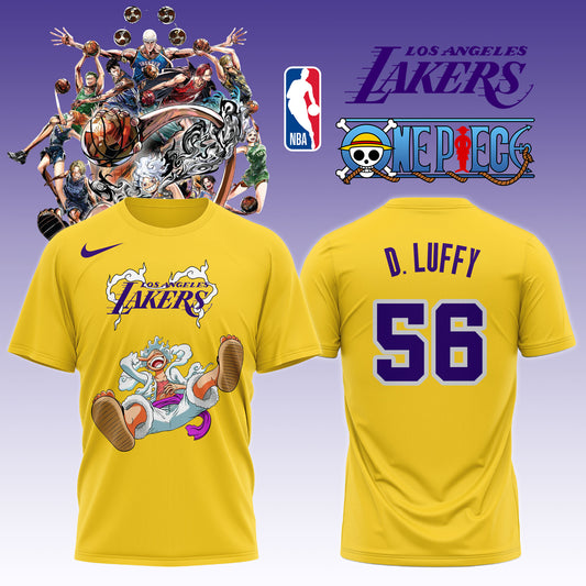 ,,ONE PIECE × NBA Los Angeles Lakers 2025 TShirt 2