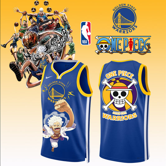 _ONE PIECE × NBA Golden State Warriors 2025 Jersey 3
