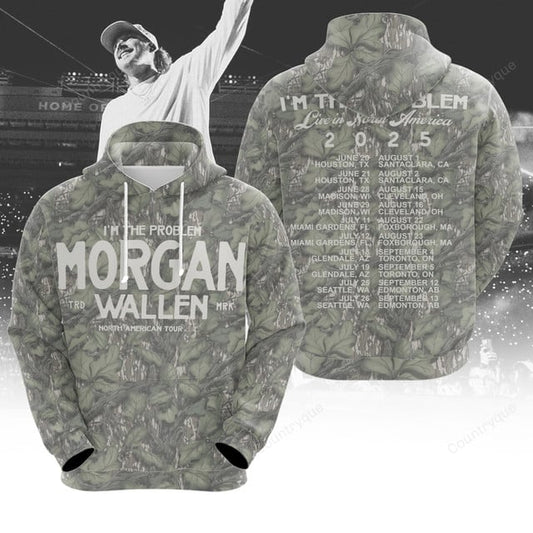Morgan Wallen x Houston Texans Tour 2025 Camo Sweatshirt & Hoodie