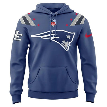 NE Patriots 2025 Rivalries Nor’Easter Storm Blue Hoodie