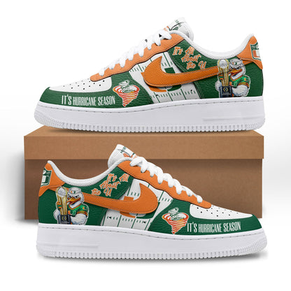 Miami Hurricanes | Premium NCAA Fiesta Bowl Champions AF1 Shoes TD