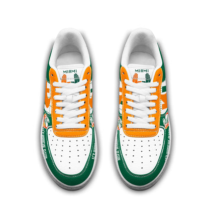 Miami Hurricanes | Premium NCAA Fiesta Bowl Champions AF1 Shoes TD