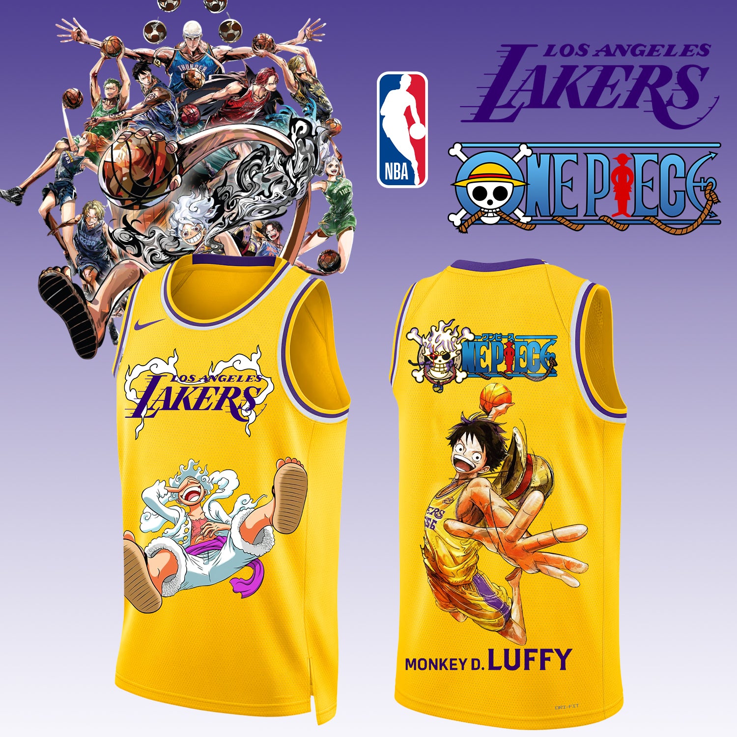 _,ONE PIECE × NBA Los Angeles Lakers 2025 Jersey 2