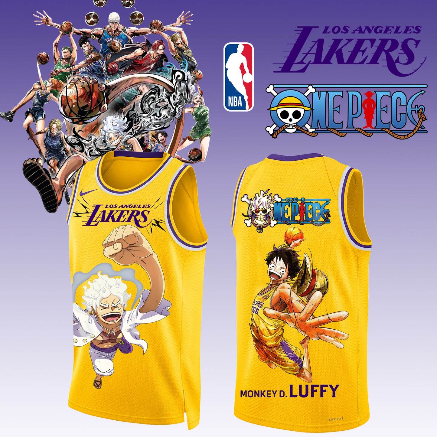 _ONE PIECE × NBA Los Angeles Lakers 2025 Jersey 1