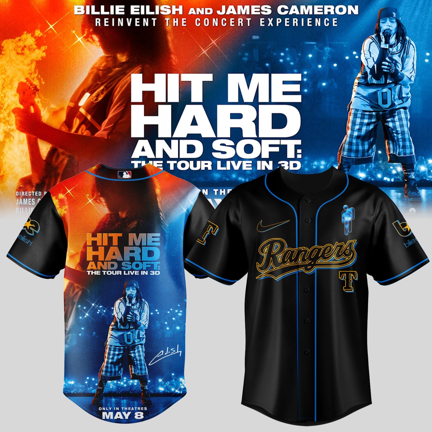.Baseball x  Billie Eilish HIT ME HARD AND SOFT: THE TOUR Jersey 2
