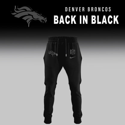 Denver Broncos Back In Black Half Zip Hoodie