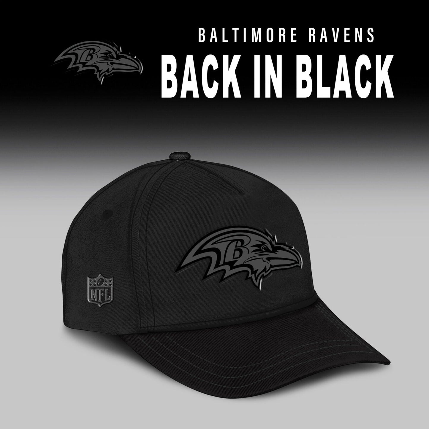 Baltimore Ravens Back In Black Half Zip Hoodie