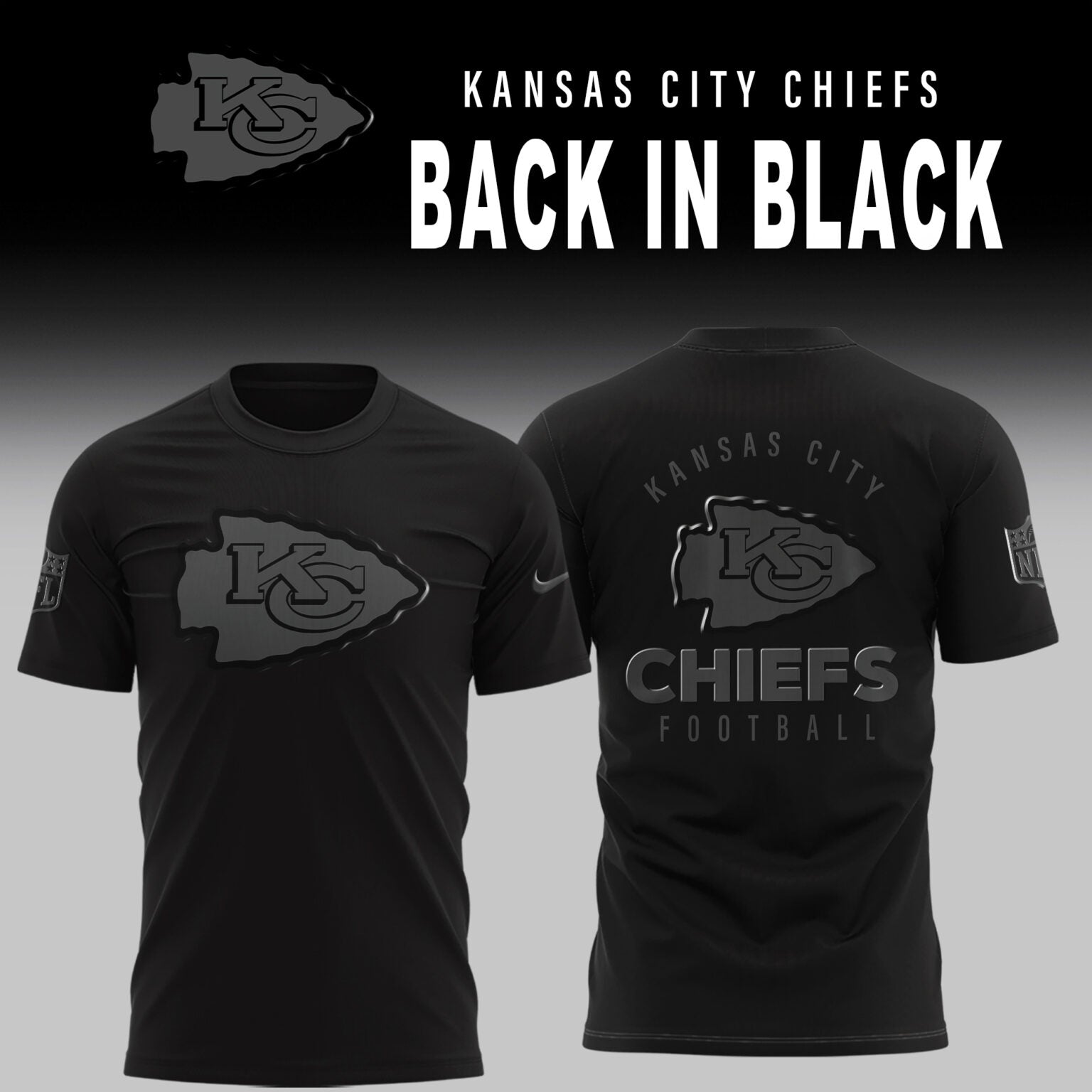 Kansas City Chiefs 2025 Back In Black Limited Edition Combo TShirt