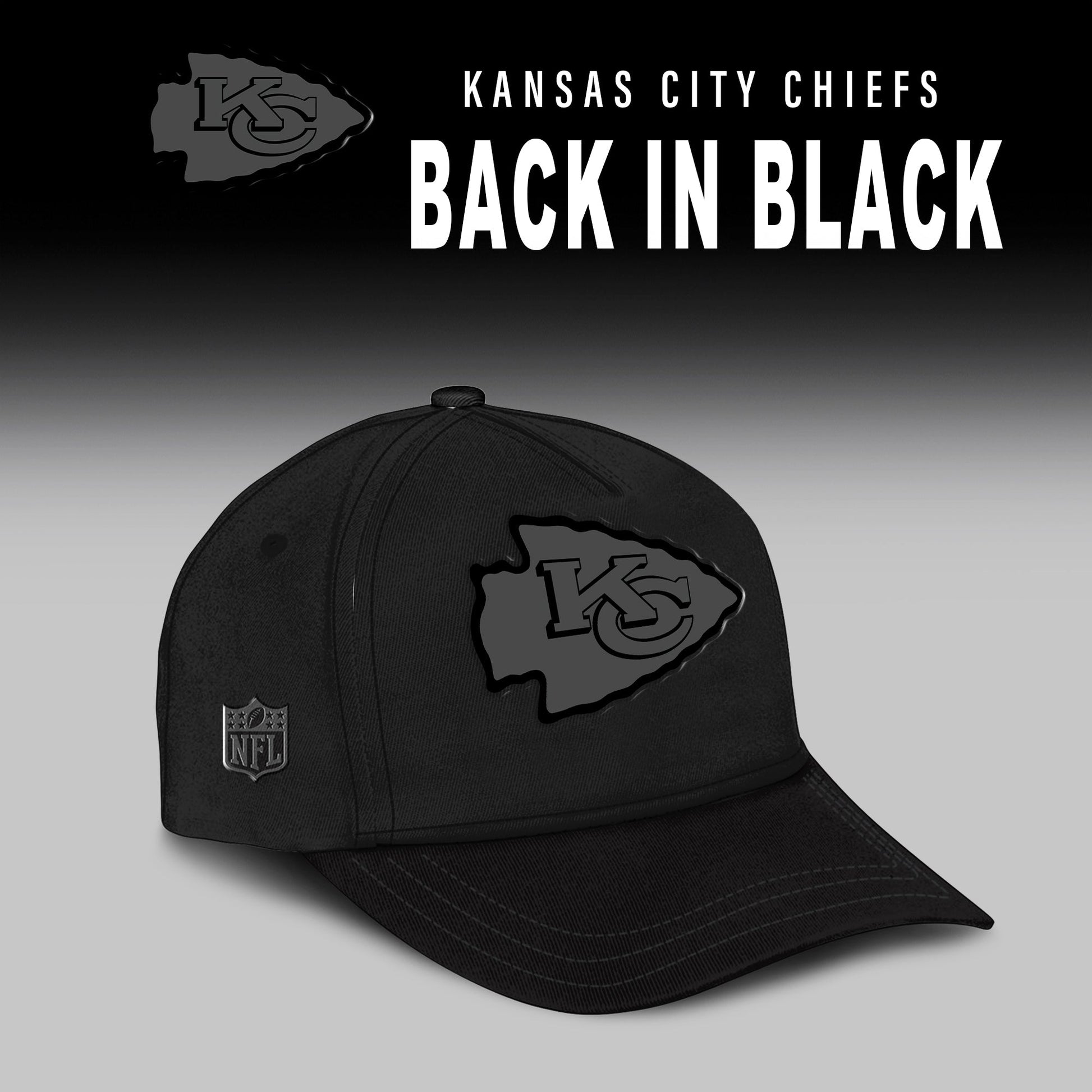 Kansas City Chiefs Back In Black Half Zip Hoodie
