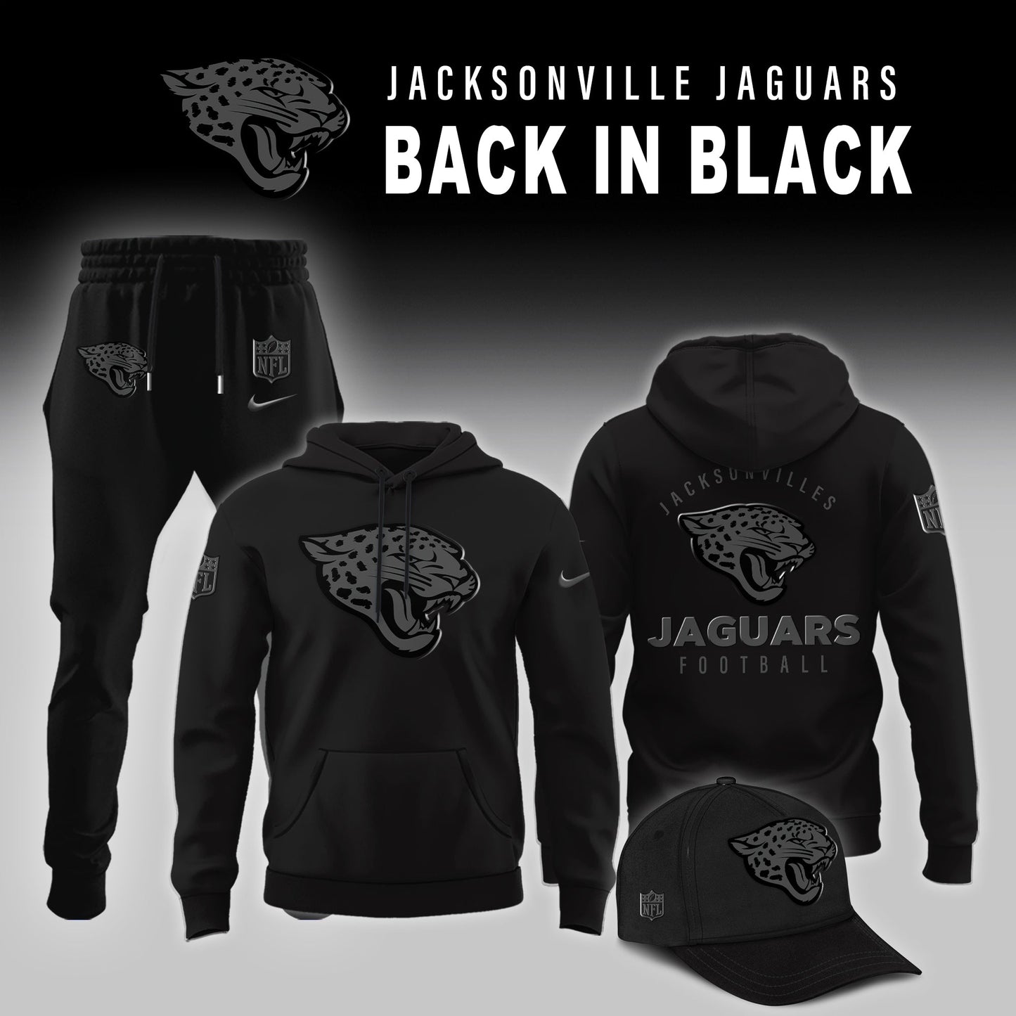 Jacksonville Jaguars 2025 Back In Black Limited Edition Combo Hoodie