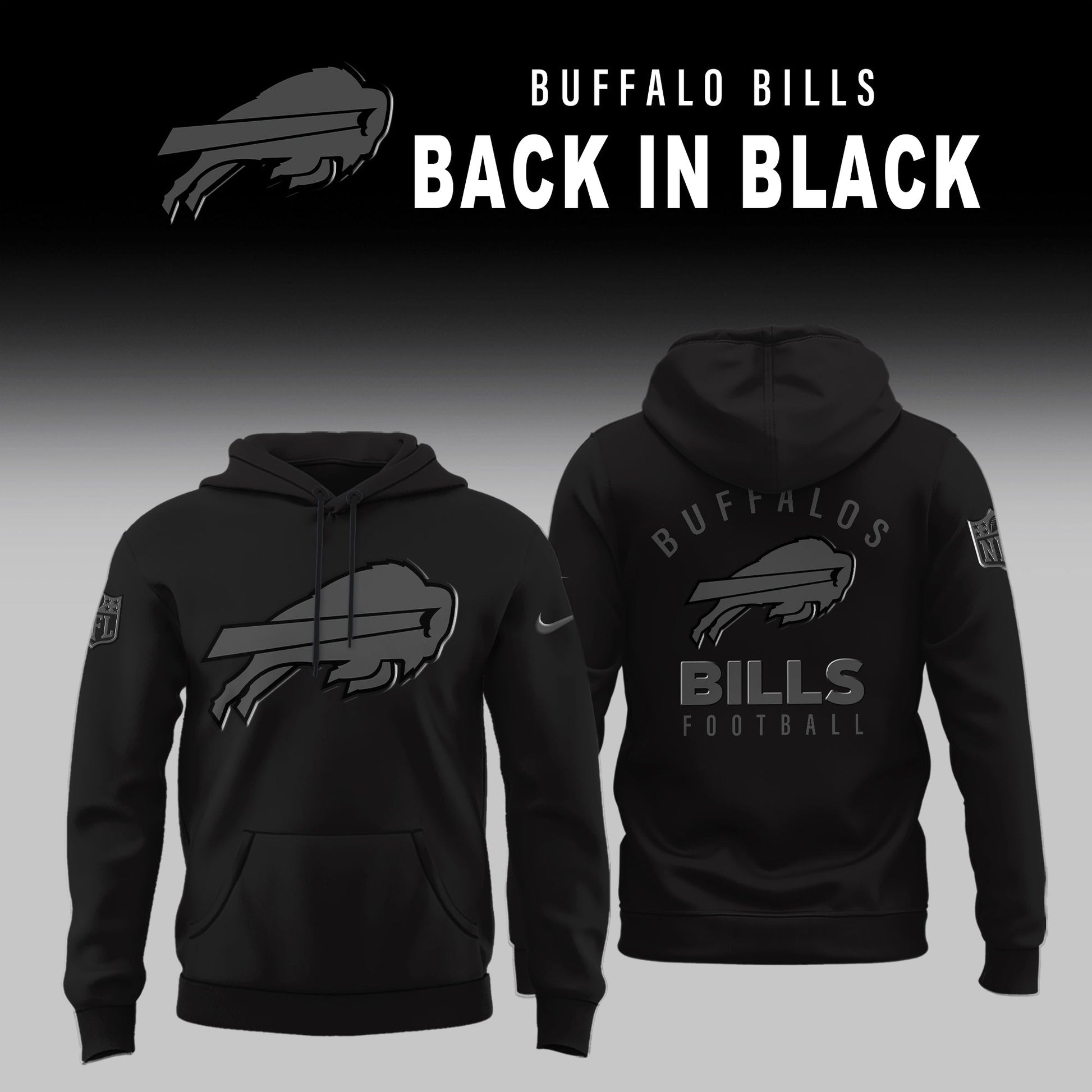 Buffalo Bills 2025 Back In Black Limited Edition Combo Hoodie